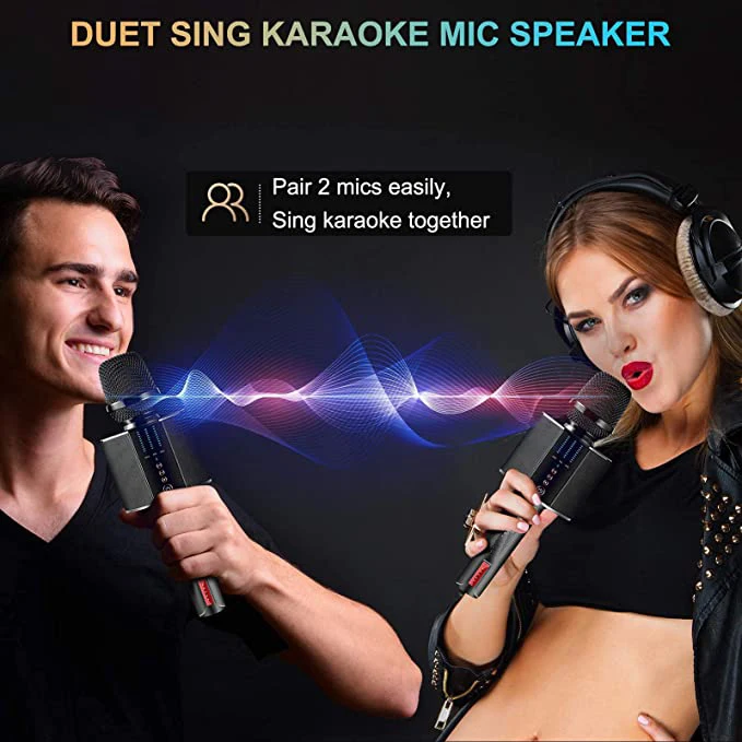 
Professional Mini Wireless Studio Recording Machine Ktv system BT Speaker Karaoke Microphones 