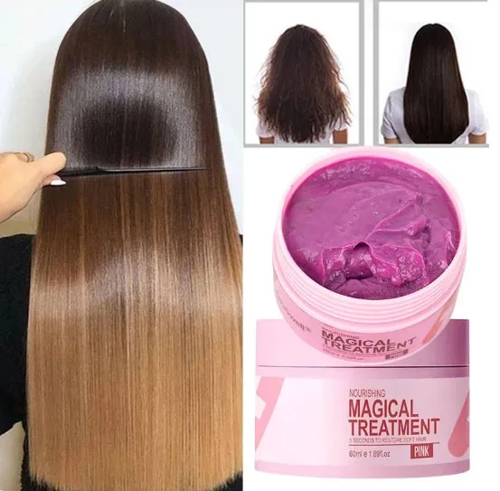 Keratin Collagen Hair Mask Magical Straighten Repair Dry Frizzy Damaged Treat Cream Pro Soft Smooth Shiny Deep Moisturizing Care