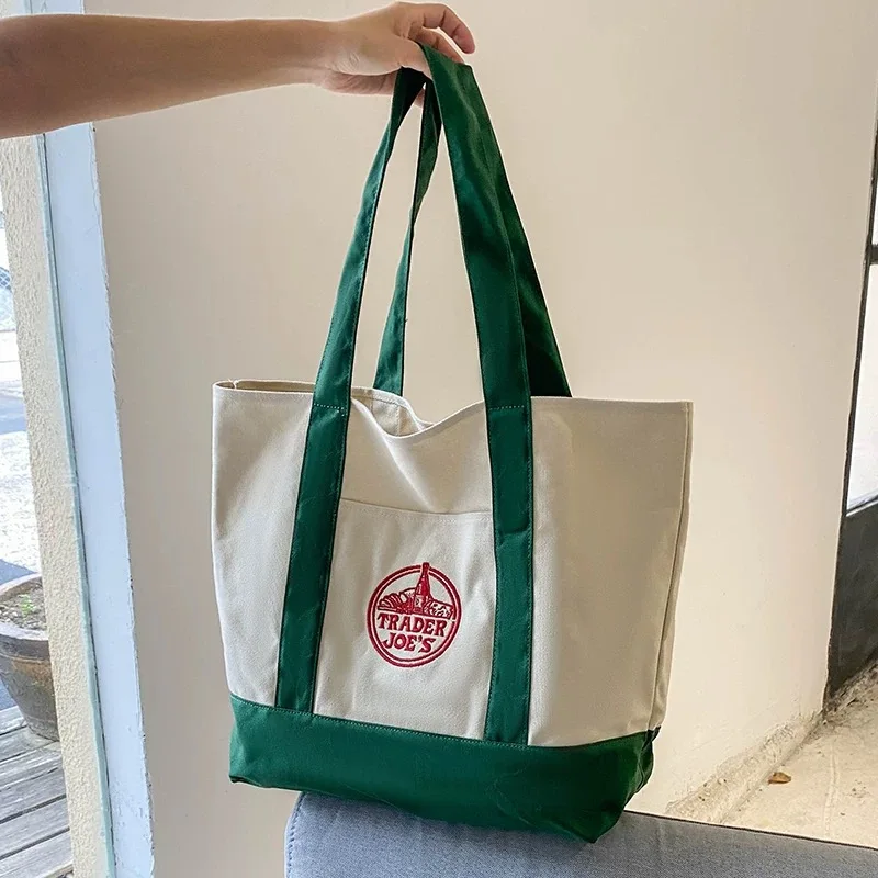 Canvas Tote bag Casual all-in-one student class shoulder bag Business handbag Large capacity color bag