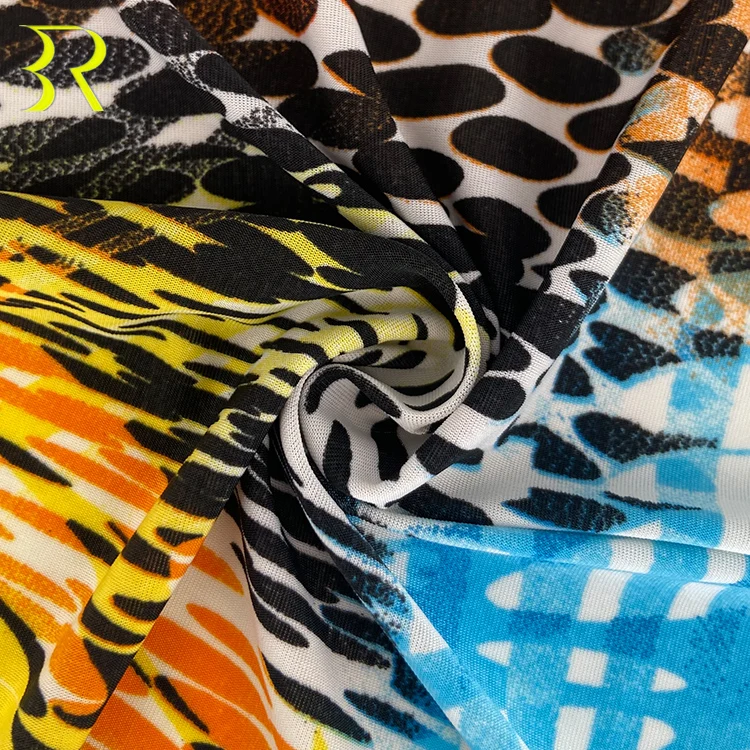 
75D DTY 140Gsm Knitting Polyester Microfiber Printed Lycra Fabric Malaysia For Casual Dress 