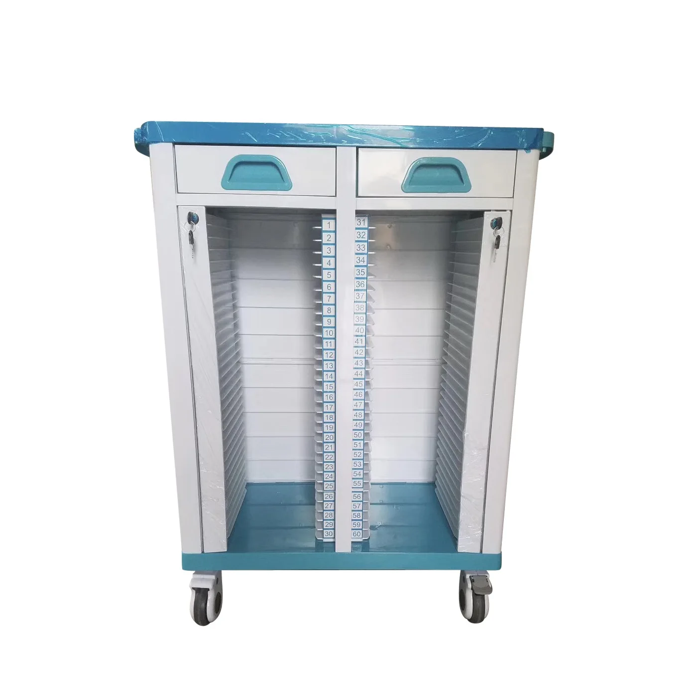 Medical Record Holder Trolley Hospital Medical Patient File Records Trolley Cart with Drawers Medical history clip trolley