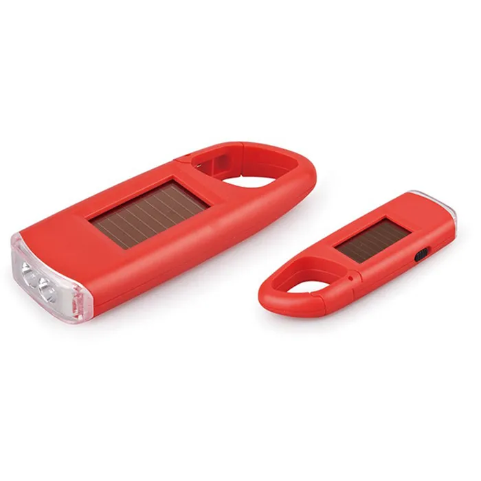 Mini Portable Solar Power LED Keychain Flashlight Useful rechargeable 2 LED Keyring Torch