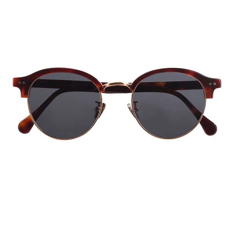 High Quality Italian Design Retro Round Acetate Frame TAC Sunglasses For Men Men
