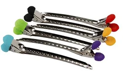 Wholesale custom label styling salon clip in hair extension,duck bill  one word hair clips accessories for women