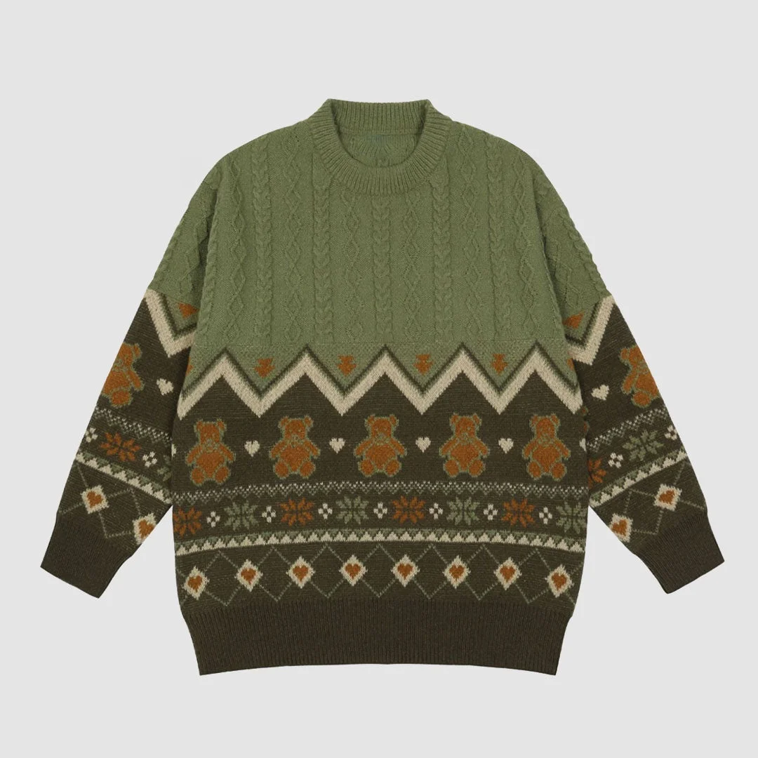 2023 Custom OEM & ODM cotton jacquard men sweater crew neck pullover Knitwear Sweater men long sleeve sweaters men