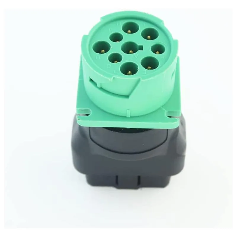Wholesales 12V 16pin OBD2 OBDII Male to Green J1939 9pin Female Converter Adapter For Trucks