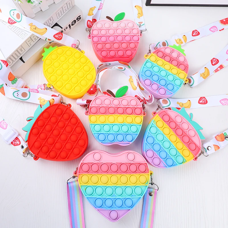 Shoulder strap phone bags bubble gum decompression colorful for Samsung S23 relax travel Silicone holder for iphone 13 pro max
