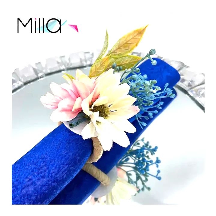 2023 New Design Floral Artificial Fairy Flower Napkin Rings