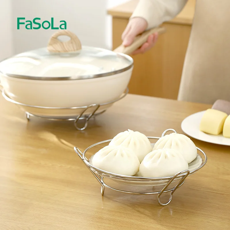 Многофункциональная Паровая стойка FaSoLa, круглая кухонная подставка из нержавеющей стали для приготовления пищи, мгновенного приготовления кастрюль, скороварки