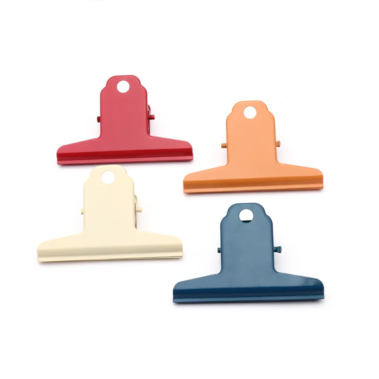 Color  Metal Drawing Board Clip Bill folder Single folder Mountain-shaped Sealing Clip Card clips Can Print Logo