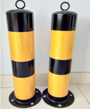 55cm yellow signs steel pipe traffic road fixed safety bollard