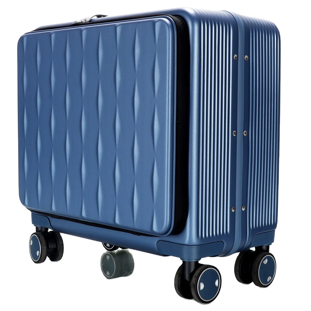18 Inch Front Open Boarding Suitcase With TSA Lock Aluminum Alloy Trolley