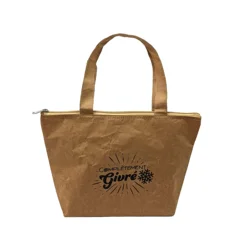 Reusable Eco-friendly kraft paper handbag letter design tote bag Seafood Thermal insulation lunch bag