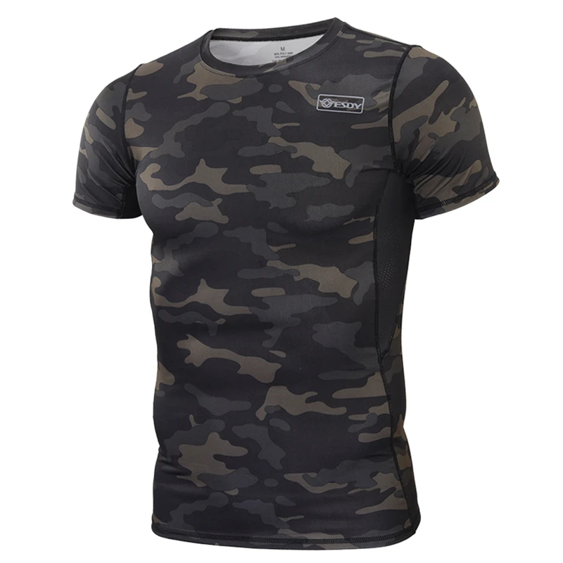 ESDY Outdoor Combat Camouflage Assault Short Sleeves Men Tactical T-shirts