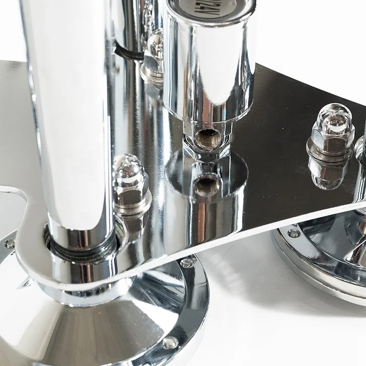 Wholesale chrome three trumpet musical truck parts air horn with 12 volt solenoid valve