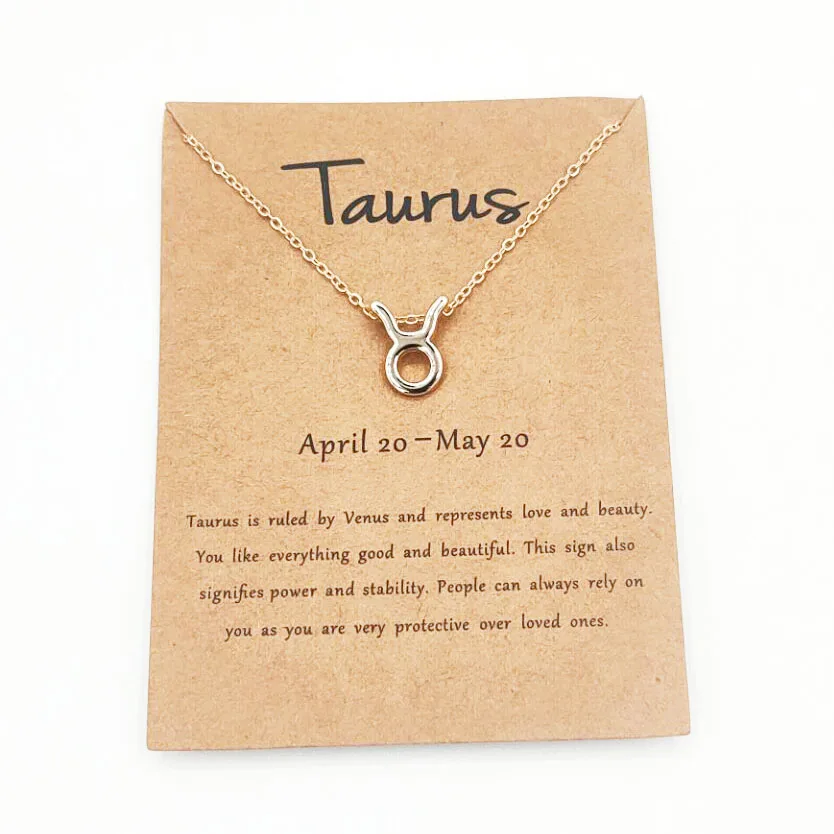 Women Astrology Jewelry Gold Plated Horoscope Necklace Zodiac Sign Pendant Necklace