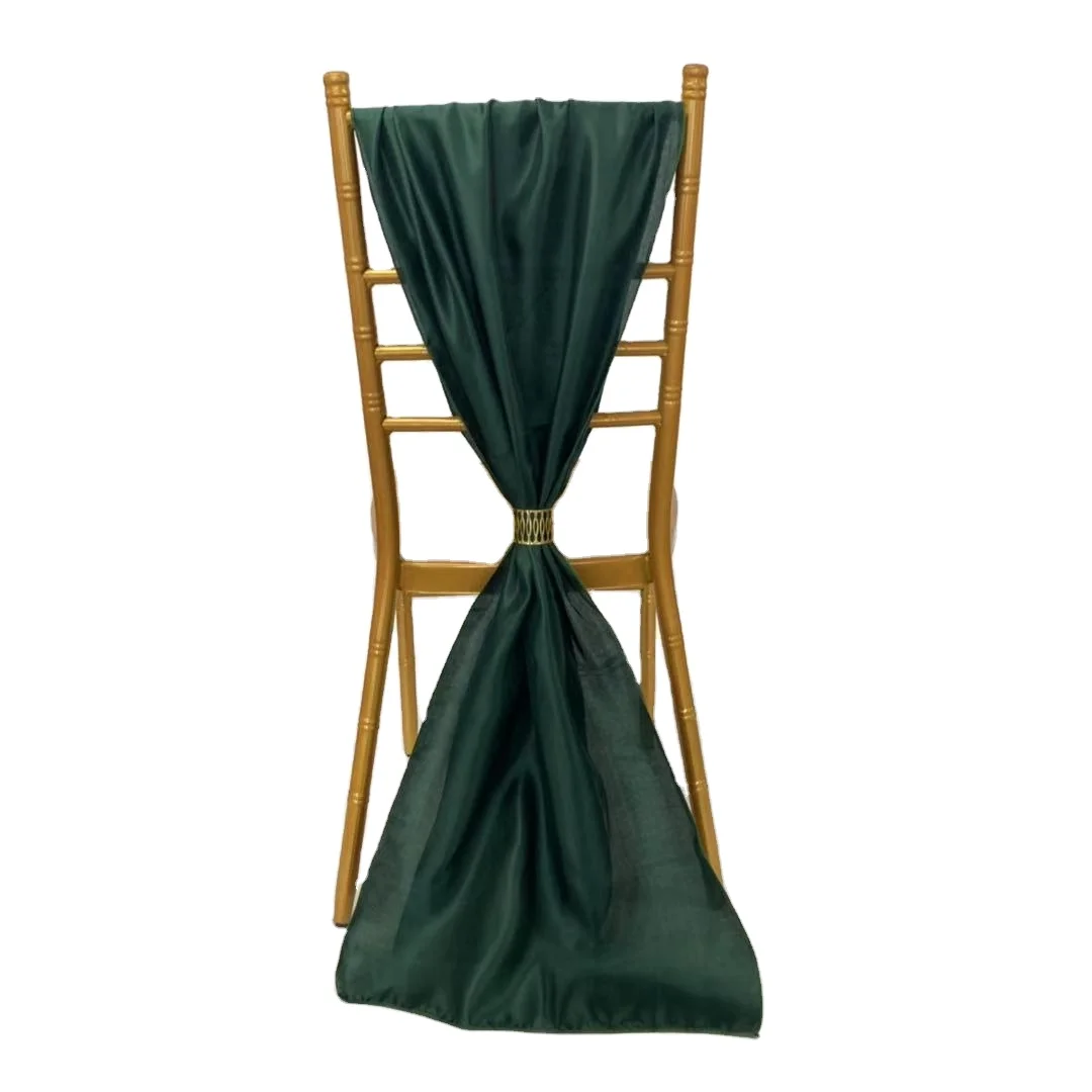 Elegant Dark Green Chair Sash Bows for Wedding Party Decorations