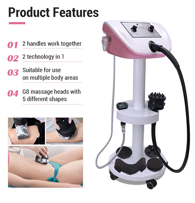 Newest 2 in 1 G8 Turbo Vibration Massage Cellulite Removal Machine with Vacuum G8 Massage Handle