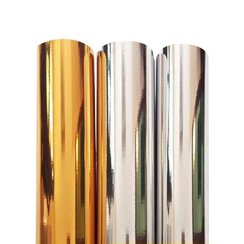 PET Glossy Metallic Gold Silver Auto Car Wrapping Film Vehicle Vinyl Sticker  Color Cutting Vinyl