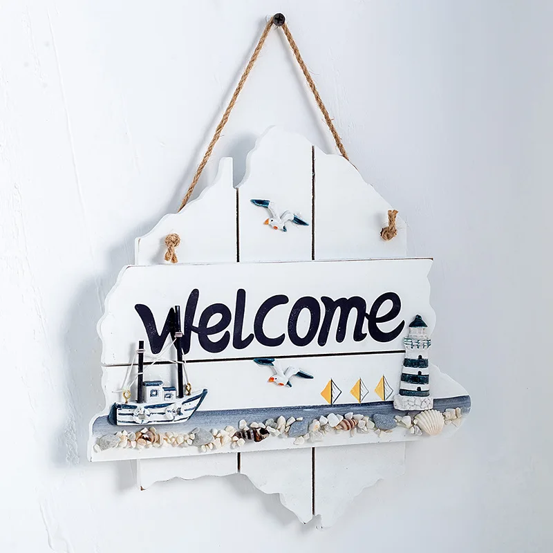 nautical home decor outdoor welcome sign mediterranean welcome sign for front doorNautical Beach Style Wood Home Wall Decoration