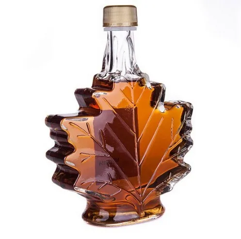 70ml 200ml 250ml Unique Maple Leaf Shaped Glass Bottle for Syrup Perfume Packaging