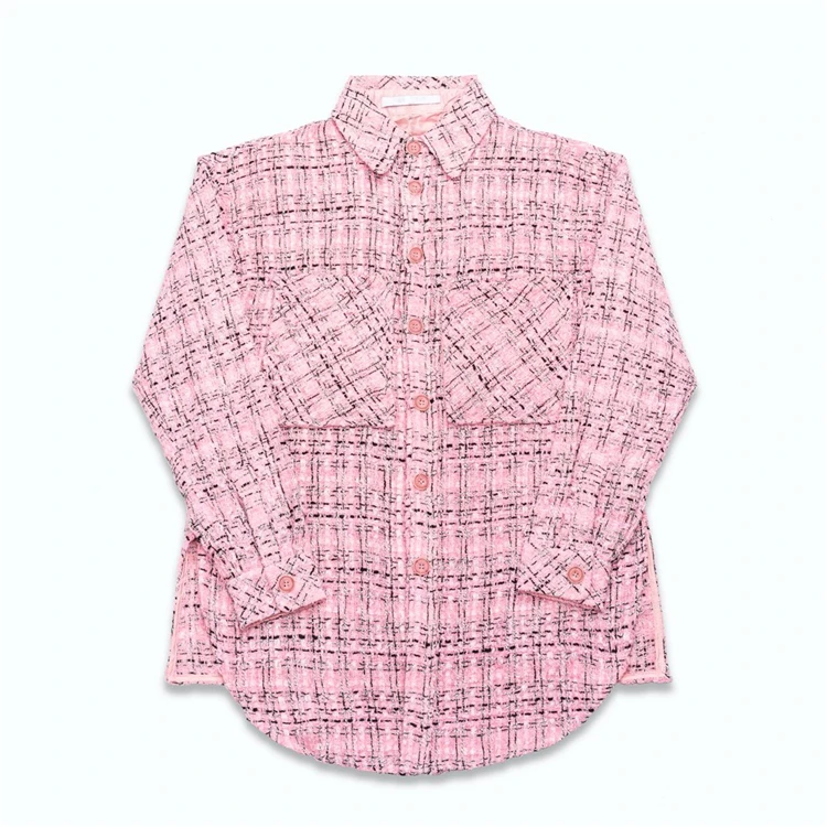 Trendy Custom Fashion Overshirt Oversize Woollen Fabrics as Picture Casual Concise Man and Woman Adults Overshirt Shirt Xs-m
