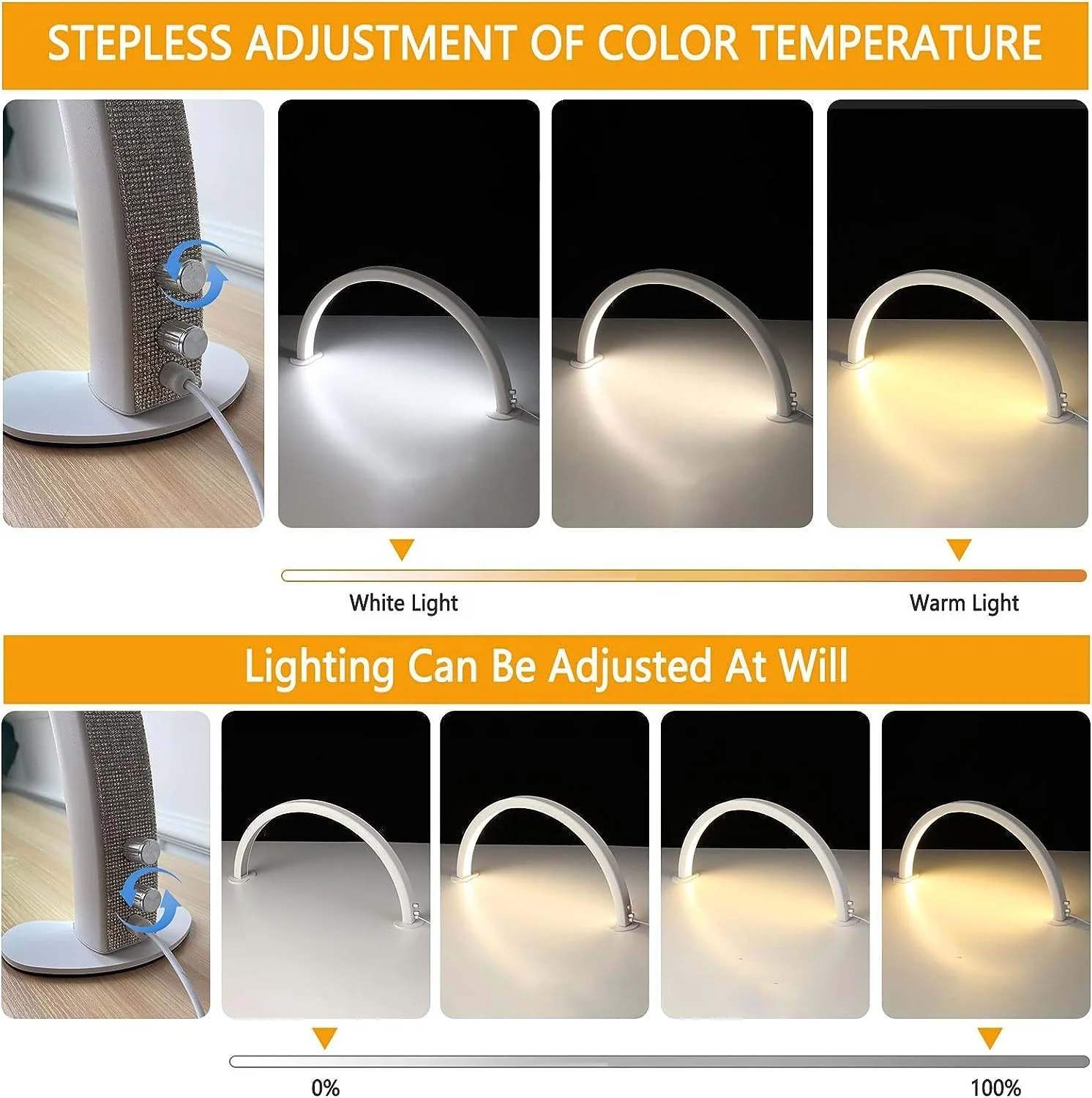 75cm Half-Moon Nail Desk Uv Led Lamp with Diamond for Nails Beauty Salon