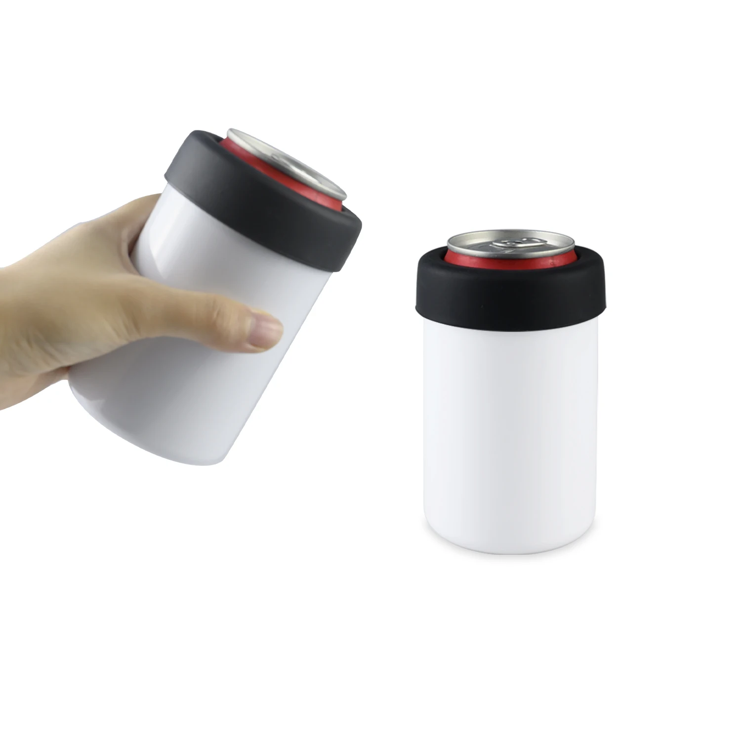 US warehouse 12oz sublimation wide straight tumblers kooze wine beverage Drink 12 oz sublimation can cooler with duo lids