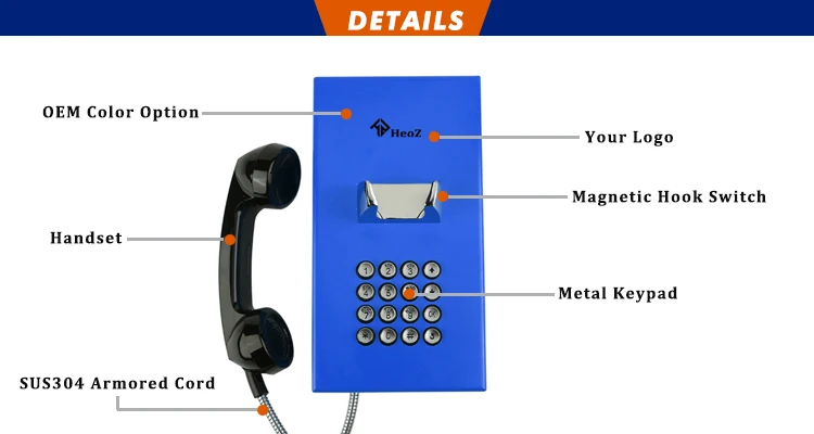 Good Quality Low Price Analog VoIP GSM Vandal Proof Prison Telephone Handset Public Telephone Phone Jail