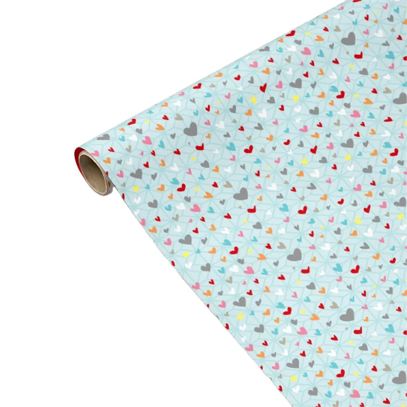 
2020 Fashion Valentine Heart Printing Luxury Gift Paper Wrap Roll 