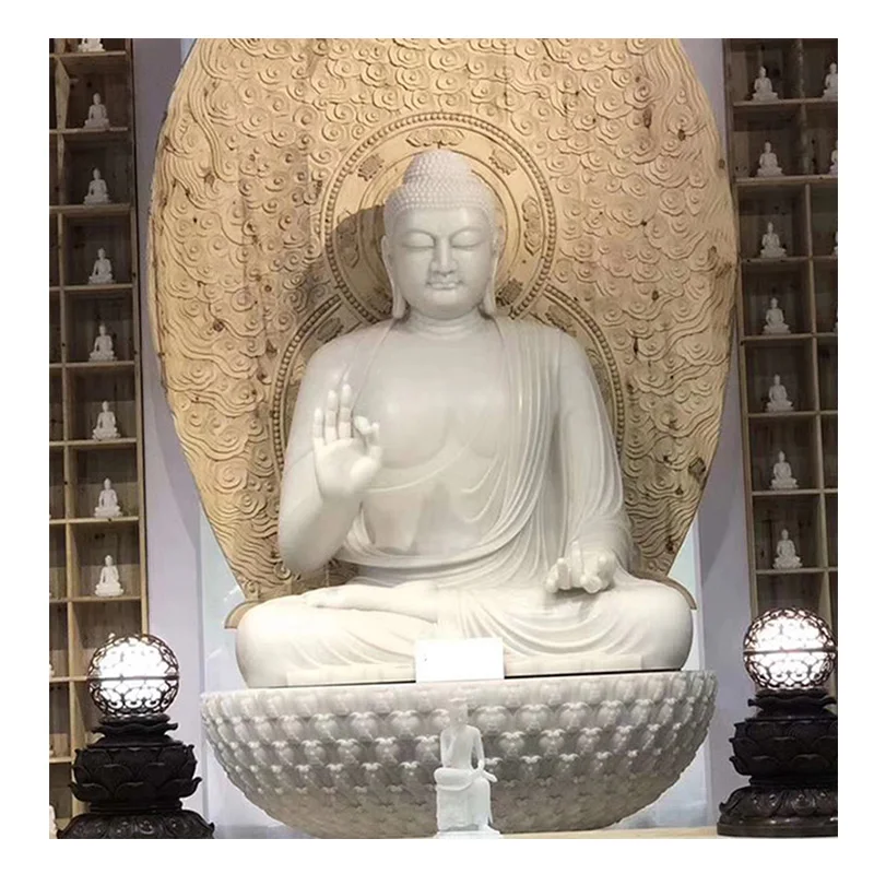 High Quality Polishing Marble Sculpture Big Buddha Garden Sitting Buddha Statue