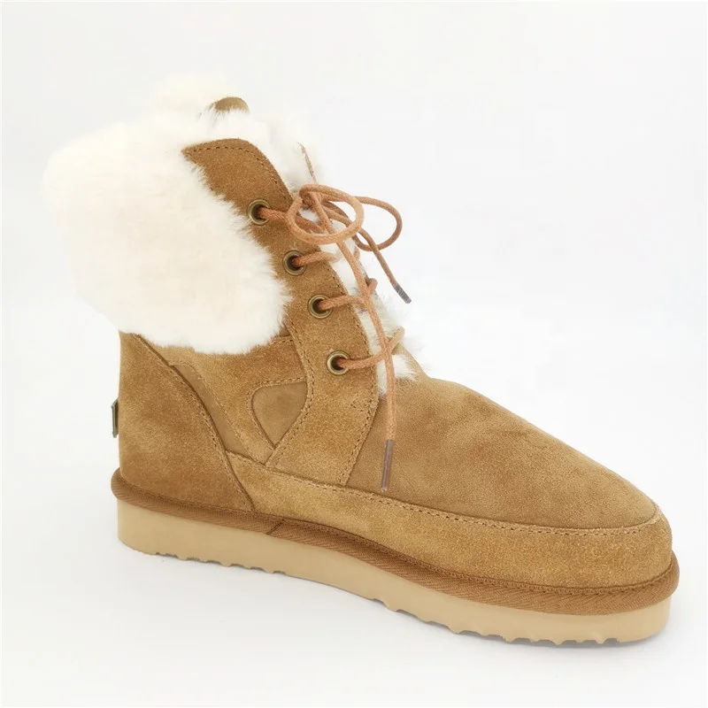 
HQB-WS012 wholesale winter boots custom premium quality snow boots winter genuine sheepskin boots for girls 