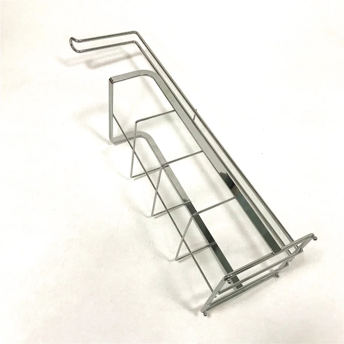 Standing multifunction organizer home chrome metal wire toilet paper roll tissue holder