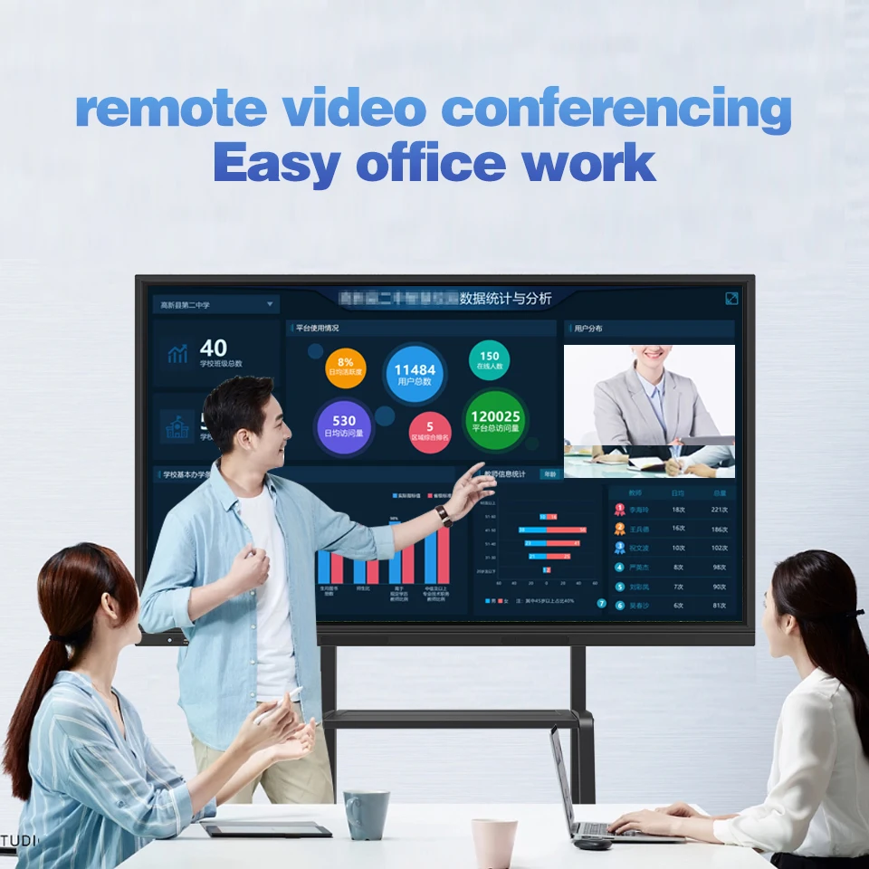 100/85/75/65Inch 4K Resolution Interactive Board All-In-One LCD Touch Screen Monitor Smart Whiteboard for Enhanced Collaboration