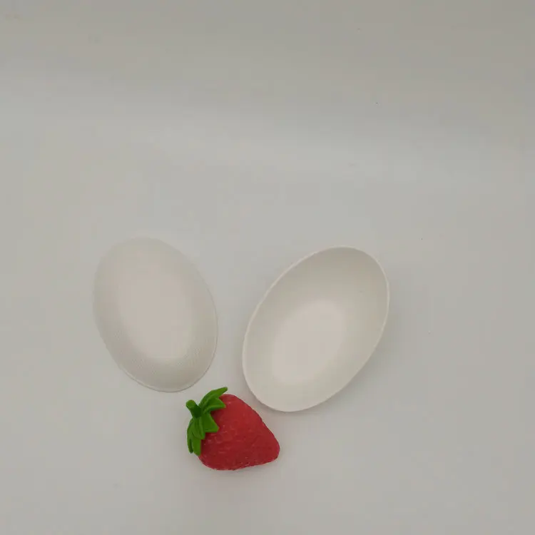 disposable sugarcane bagasse spoon shape dessert sauce dish