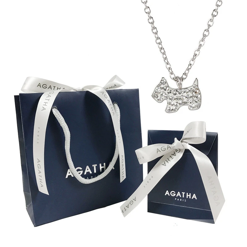 Custom Design Ribbon Handle Black Luxury Jewelry Cosmetic Gift Clothing Shopping Packaging 250 gsm Art Paper Bag For Clothes