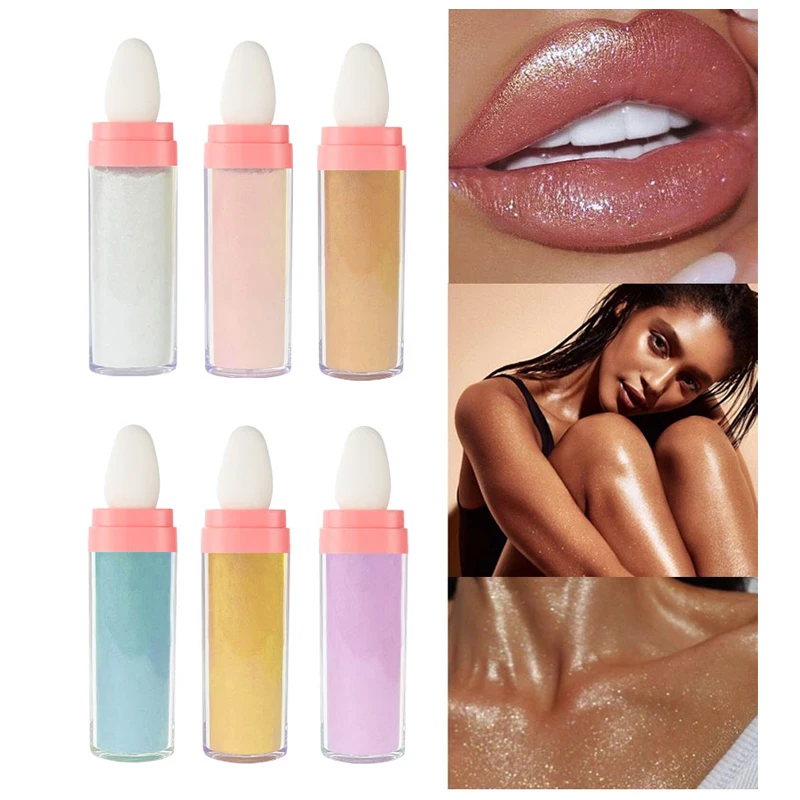 No logo Natural Cruelty Free diamond Highlighter Makeup Loose Powder Fairy Dust Pat Shimmer Powder
