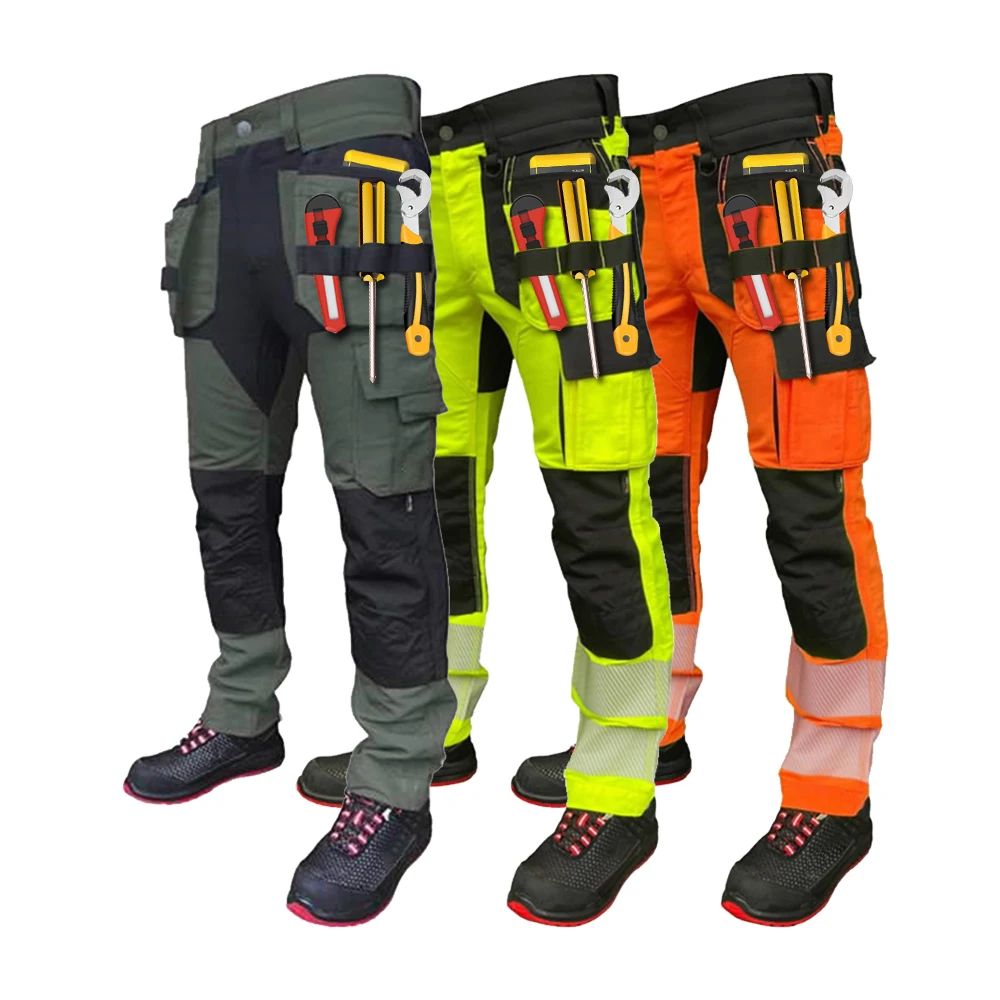 Профессиональная рабочая одежда с логотипом на заказ Серые Рабочие Штаны для