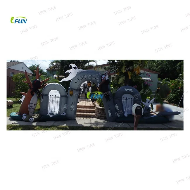 Halloween Inflatable Cemetery gateway/Graveyard Archway/Cemetery arch gate entrance for decoration