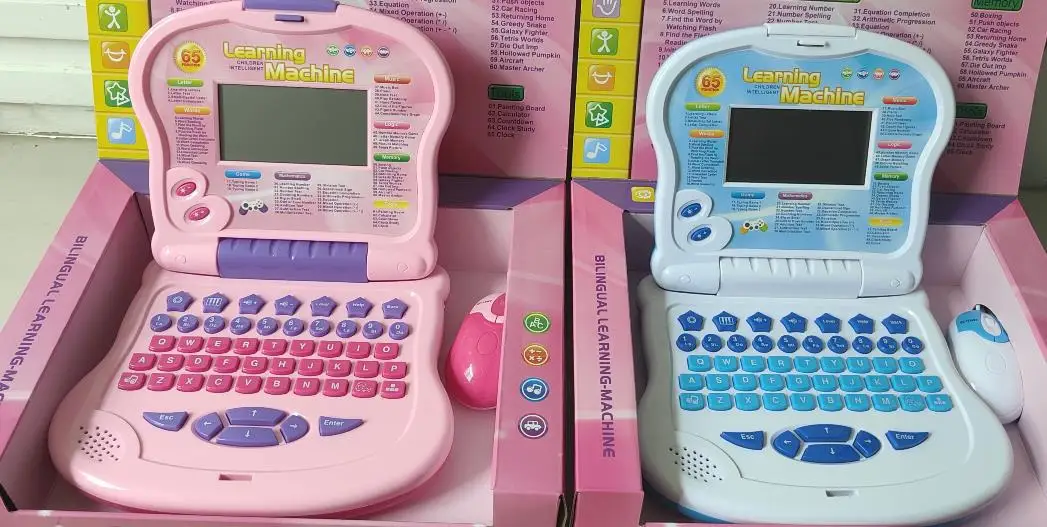 Laptop Kids Toy Learning English Early Education Plastic Intelligent LED Display Laptop Toys Children Computer Learning Machine