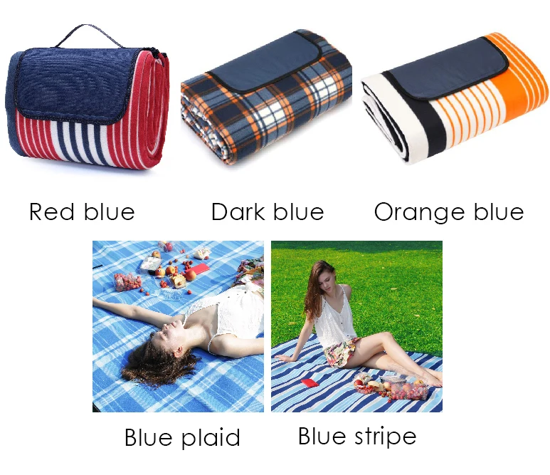 Custom logo wholesale Extra Large polyester travel Foldable Beach Mat Outdoor Camping Waterproof Picnic Blanket with handle