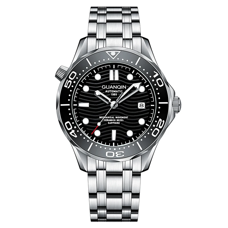 2023 New Model GUANQIN  OEM ODM Custom Brand Mens Luxury Automatic Skeleton Mechanical Wrist Watches 100M Waterproof