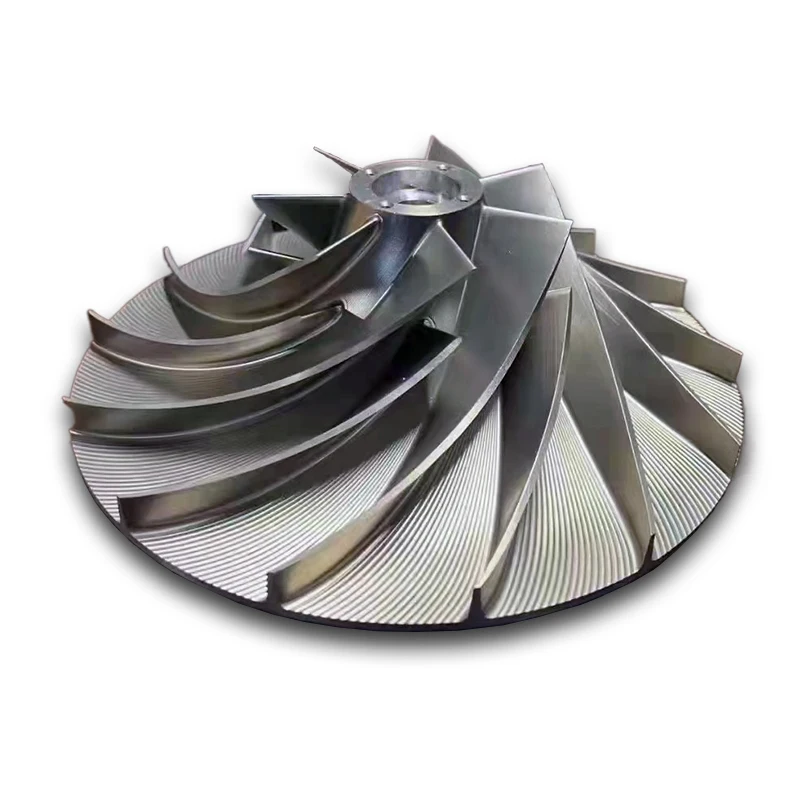 Custom made 5 axis CNC machine center Three - dimensional flowing impeller turbines for high speed blower