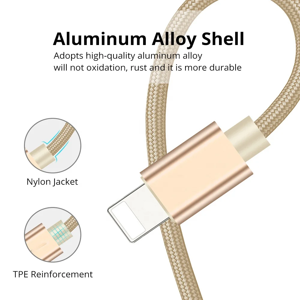 3 фута 2 1 а быстрые зарядные устройства для iPhone Быстрый зарядный кабель нейлоновый плетеный шнур передачи данных