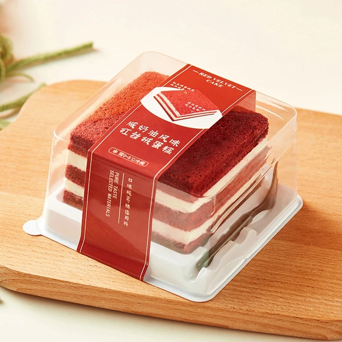 Disposable Packaging Blister Cake Box Rectangle Transparent Plastic Cake Box Eco Friendly PET Pastry Cake Boxes