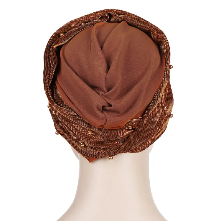 Hot selling two-color spelled girls hijab tube turban Muslim headscarf hat