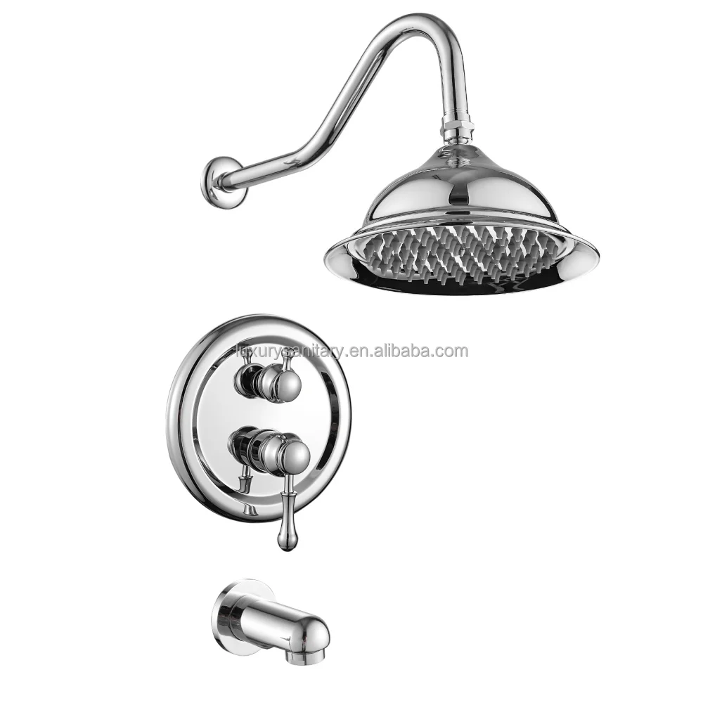 Двухфункциональный круглый душевой смеситель для горячей и холодной воды, скрытый смеситель для душа с настенным креплением