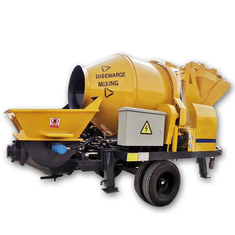 Portable JBS30 Mini concrete mixer pump trailer mobile 30m3/h electrical concrete mixer pump for sale