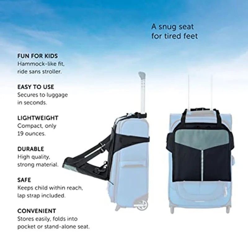 Travel Seat Child Carrier for Carry  On Luggage  Family Travel at Airport Made Easy