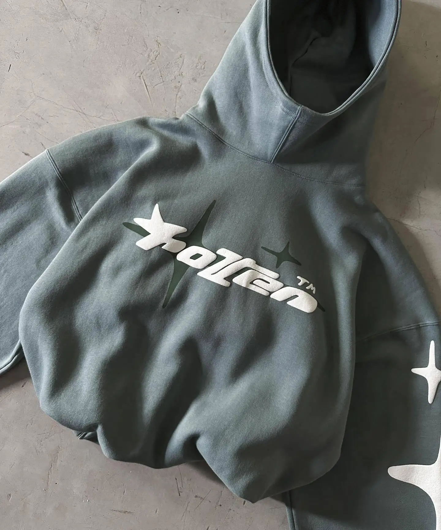 Customized Heavy Weight Cotton Oversized Puff Printing Hoodie For Men Puffy Printing Pullover Hoodie